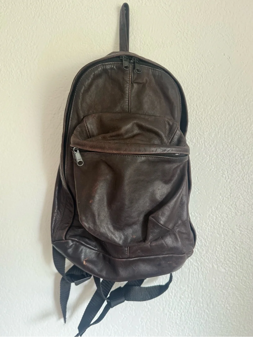 Vintage Leather Backpack Dark Brown Supple Medium Size Georgetown Leather Design